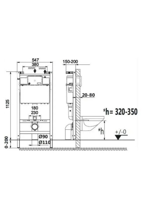 Інсталяція для унітаза Roca Active Frame з кнопкою A89P11001B