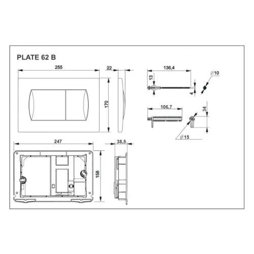 Інсталяція для унітаза Roca Active Frame з кнопкою A89P11001B