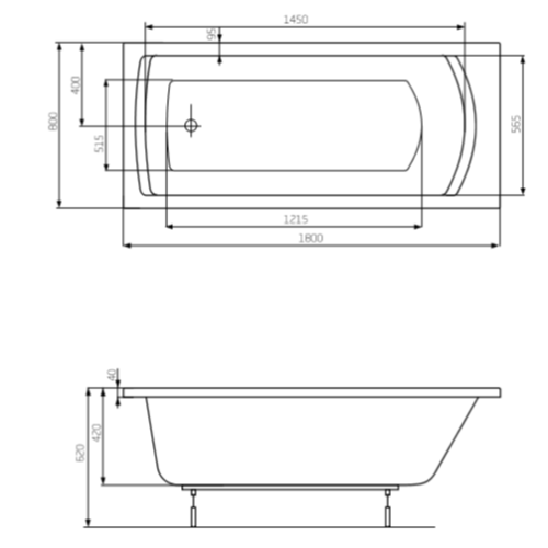 Ванна прямокутна Roca Linea 180х80 A24T058000