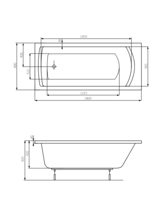 Ванна прямокутна Roca Linea 180х80 A24T058000