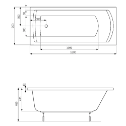 Ванна прямокутна Roca Linea 160х70 A24T018000