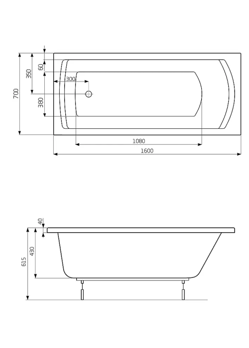 Ванна прямокутна Roca Linea 160х70 A24T018000