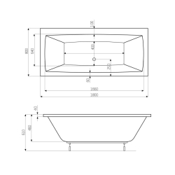 Ванна прямокутна Roca Vita 180х80 A24T074000