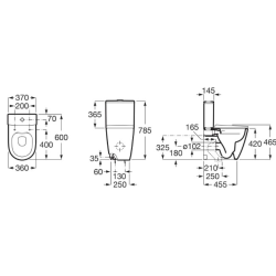 Унітаз-компакт Roca Ona Rimless з кришкою soft-close A342688000+A341681000+A801E22002