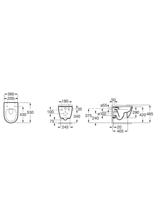 Унитаз подвесной с крышкой soft-close Roca Ona Rimless A34H689000