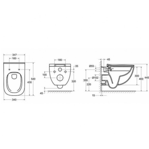 Комплект Інсталяція Roca Eko Frame (A89P10T010) Roca + Унітаз Roca Palo Rimless з кришкою (A34H137000 A34H137000+A89P10T010