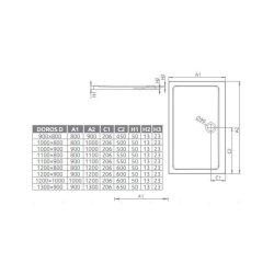 Душовий піддон RADAWAY Doros D, 90x80, SDRD9080-01