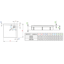 Душовий піддон RADAWAY Argos C зі знімною панеллю, 90x90, 4ACN99-02