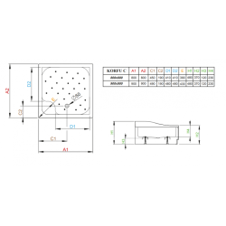 Душовий піддон RADAWAY Korfu C, 90x90, 4C99400-03