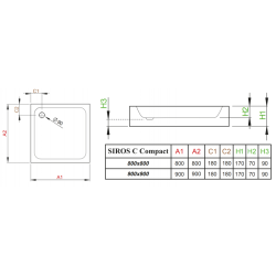 Душовий піддон RADAWAY Siros C Compact, 80x80, SBC8817-2