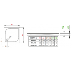 Душовий піддон RADAWAY Delos C, 100x100, SDC1010-01
