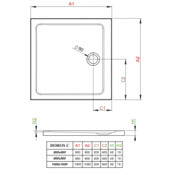 Душевой поддон RADAWAY Doros C, 90x90, SDRC9090-01