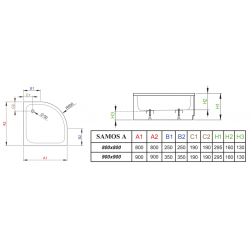 Душовий піддон RADAWAY Samos A, 80x80, 4S88300-03