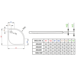 Душовий піддон RADAWAY Delos A, 85x85, SDA8585-01