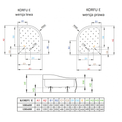 Душовий піддон RADAWAY Korfu E, 100x90 лівий, 4E91240-03L