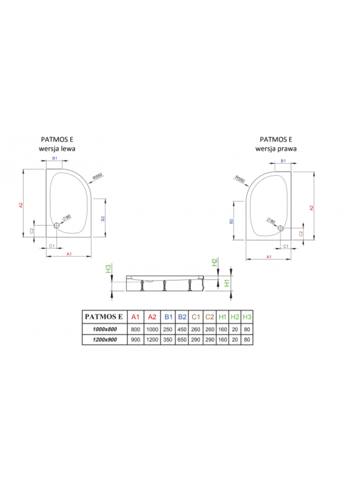 Душовий піддон RADAWAY Patmos E, 100x80, 4P81155-03L