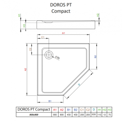 Душовий піддон RADAWAY Doros PT Compact, 80x80, SDRPT8080-05