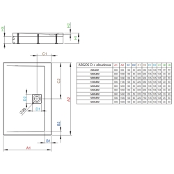 Душовий піддон RADAWAY Argos D, 90x80, 4ADN89-02