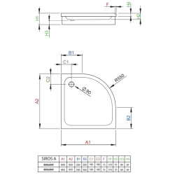 Душовий піддон RADAWAY Siros A, 80x80, SBA8817-1