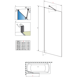 Шторка для ванны RADAWAY Idea Black PNJ 50,  10001050-54-01