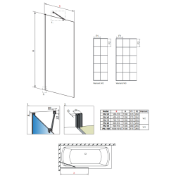 Шторка для ванны RADAWAY Idea Black PNJ Factory 50,  10001050-54-55