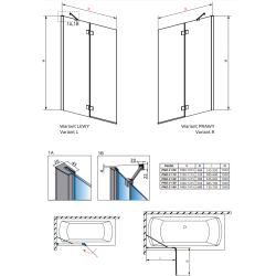 Шторка для ванни RADAWAY Essenza PND II 100 right, 10002100-01-01R