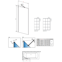 Шторка для ванны RADAWAY Modo New Black PNJ Factory 50,  10006050-54-55