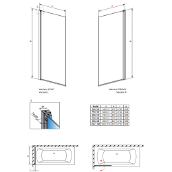 Шторка для ванны RADAWAY Nes PNJ 50 L,  10011050-01-01L