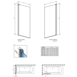 Шторка для ванни RADAWAY Nes Black PNJ 50 R, 10011050-54-01R