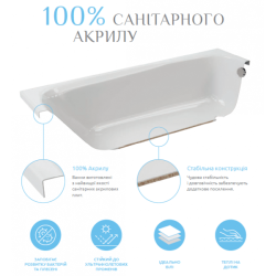 Ванна акрилова RADAWAY DIA 180х80 (WA1-05-180x080US) + ніжки (NWE-68) + сифон R135L