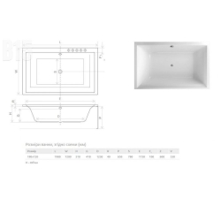 Ванна акрилова RADAWAY ITEA Lux 190x120 (WA1-29-190x120US) + ніжки (NWA-8) + сифон R135L