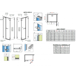 Душова кабіна RADAWAY Arta KDS II (90/90) 386521-03-01L, 386101-03-01 + 386111-03-01