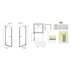 Душевая дверь RADAWAY Arta DWJ I 70 386070-03-01L