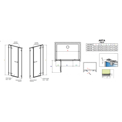 Душевая дверь RADAWAY Arta DWJS 140 386456-03-01L + 386122-03-01L