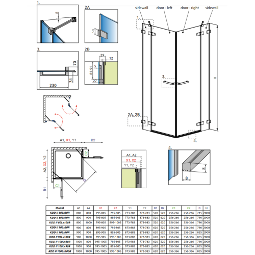 Душевая кабина RADAWAY Arta KDD II (80/80) 386420-03-01L, 386170-03-01L + 386420-03-01R, 386170-03-01R