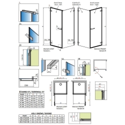 Душевая кабина RADAWAY Arta KDJ I (80/80) 386020-03-01 + 386081-03-01L