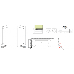 Шторка для ванни RADAWAY Arta PNJ 70, 210101-01L