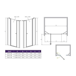 Душові двері RADAWAY Eos II DWJS 140, 3799456-01L