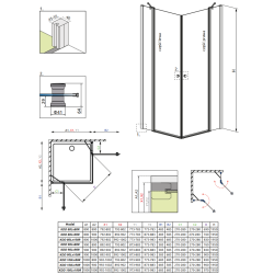 Душевая кабина RADAWAY Eos II KDD (80x80) 3799460-01L + 3799460-01R