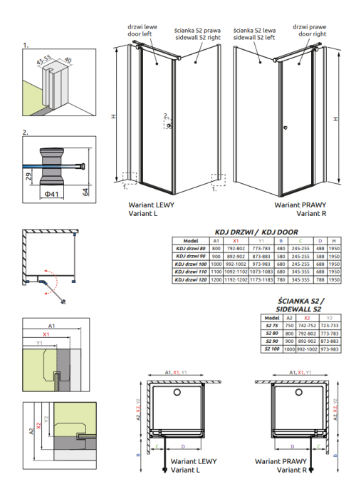 Душевая кабина RADAWAY Eos II KDJ (80x80) 3799420-01L + 3799430-01R