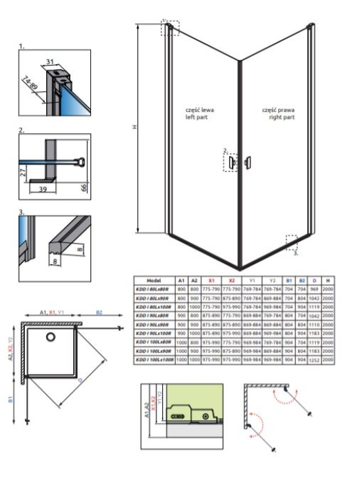 Душевая кабина RADAWAY Nes 8 KDD I (80x80) 10071080-01-01L + 10071080-01-01R