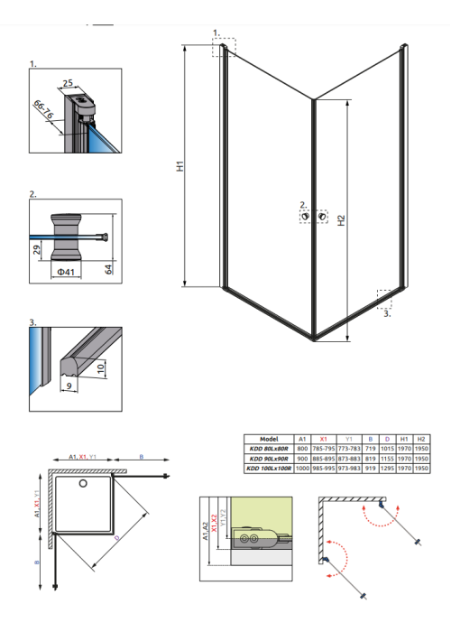 Душевая кабина RADAWAY Eos KDD (90x90) 37203-01-01N