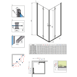 Душова кабіна RADAWAY Eos KDD B (90x90) без порога, 37303-01-01NB