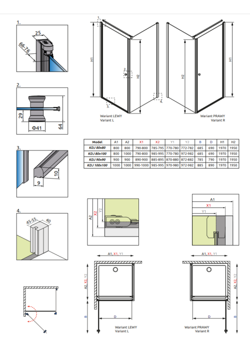 Душевая кабина RADAWAY Eos KDJ (90x90) 37503-01-01NL