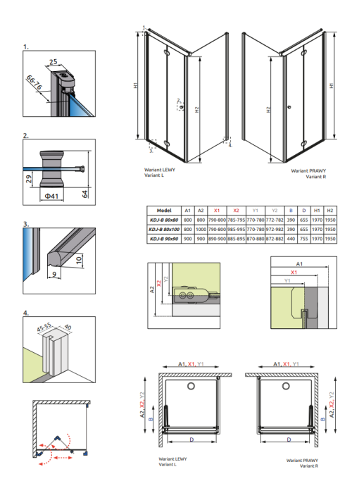 Душевая кабина RADAWAY Eos KDJ B (80x80) 37413-01-01NL