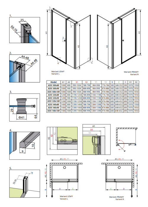 Душевая кабина RADAWAY Eos KDS (100x100) 37552-01-01NR