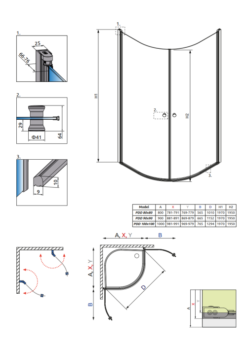 Душова кабіна RADAWAY Eos PDD (100x100) 37623-01-01N