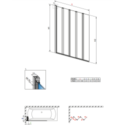 Шторка для ванны RADAWAY Eos PNW 4, 205401-101