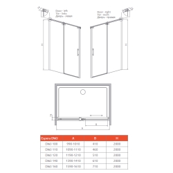 Душевая дверь RADAWAY Espera 545Lx2000 хром/прозрачное стекло 380545-01L