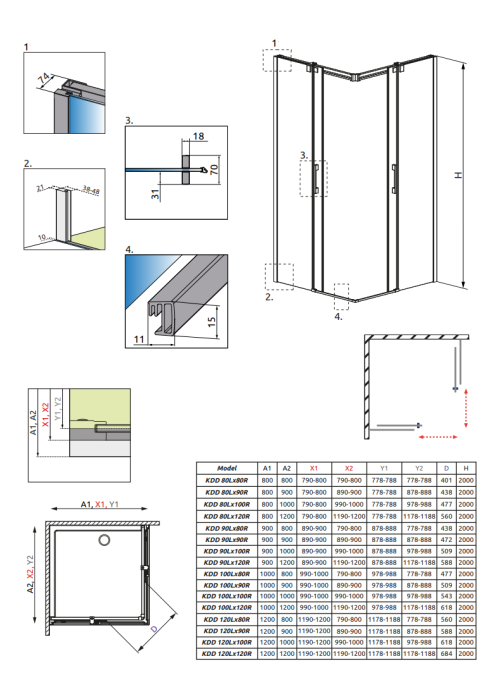 Душевая кабина RADAWAY Espera KDD (120/120) 380153-01L + 380153-01R